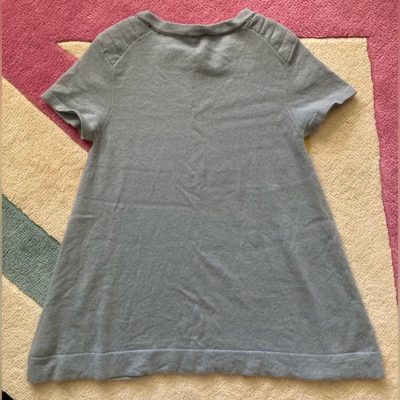 Brunello Cucinelli Blue Grey Cashmere Short Sleeve Bateau Neck Sweater Monili XS - Picture 8 of 12